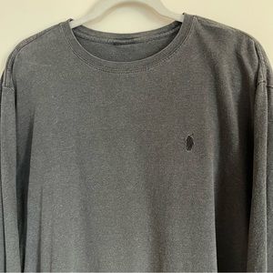 Polo Ralph Lauren Long Sleeve T - Grey - Black Logo - Large